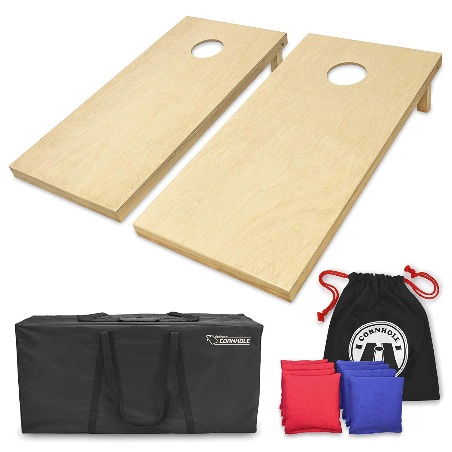 GoSports Solid Wood Premium Cornhole Set