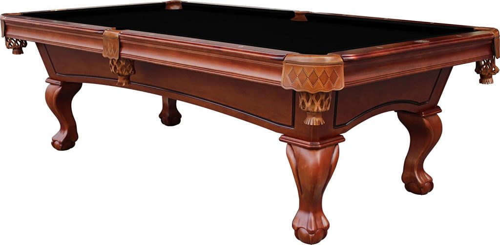 Playcraft Charles River 8 Foot Chestnut Slate Pool Table W/Leather Drop Pockets