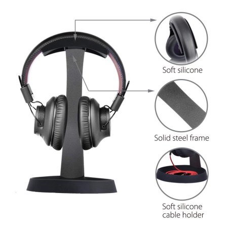 Avantree Aluminum PC Gaming Headset Headphone Stand Hanger With Cable Holder For Sennheiser, Sony, Audio-Technica, Bose, Beats, AKG, Gaming Headset Display - HS102