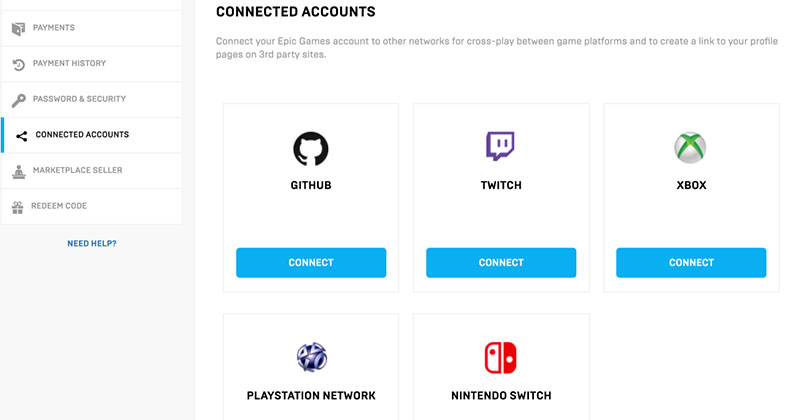Fortnite Connected Accounts